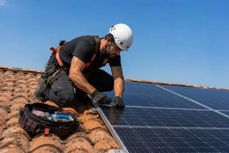 Maintenance et monitoring de panneaux solaires à Issel